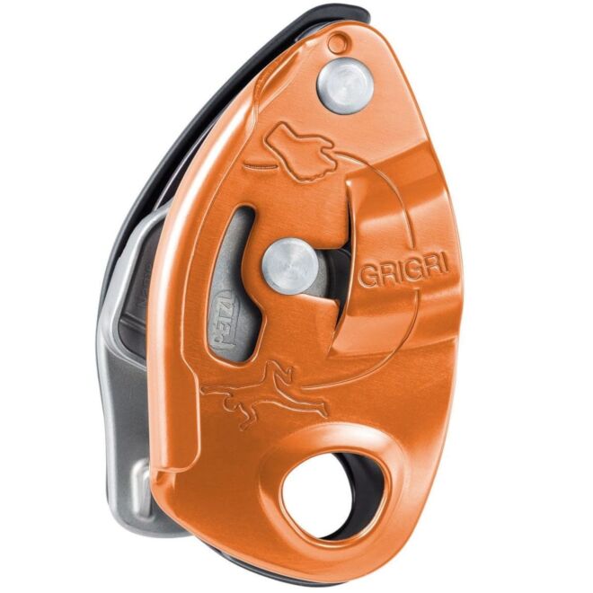 Petzl GriGri belay device and climbing carabiner