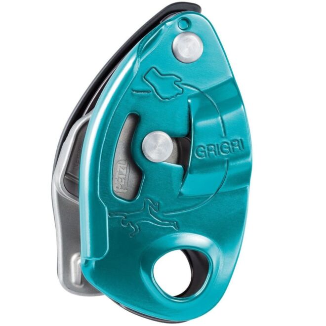 Petzl GriGri belay device and climbing carabiner