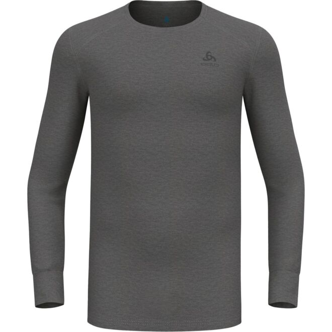 Odlo Warm Top L/S Crew Neck  men's long sleeve layer top-M-Steel Grey Melange