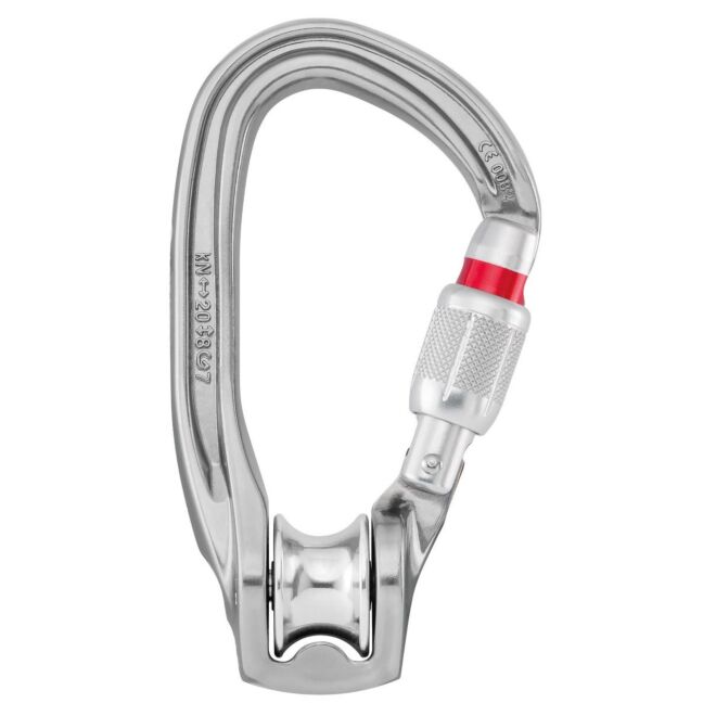 Petzl Rollclip Z carabiner pulley with locking mechanism for working at height