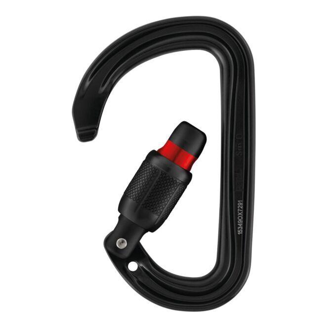 Petzl Sm'D Black Screw Lock climbing carabiner