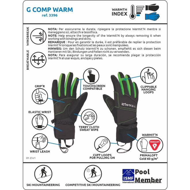 CAMP G Comp Warm γάντια ορειβασίας για σκι