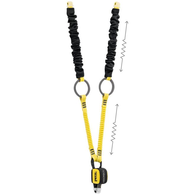 Petzl Absorbica-Y Tie-Back διπλό κορδόνι με ενσωματωμένο απορροφητή ενέργειας