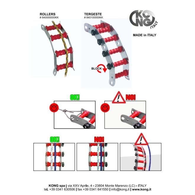 Kong Tergeste Rollenbahn das Gleiten der Seile