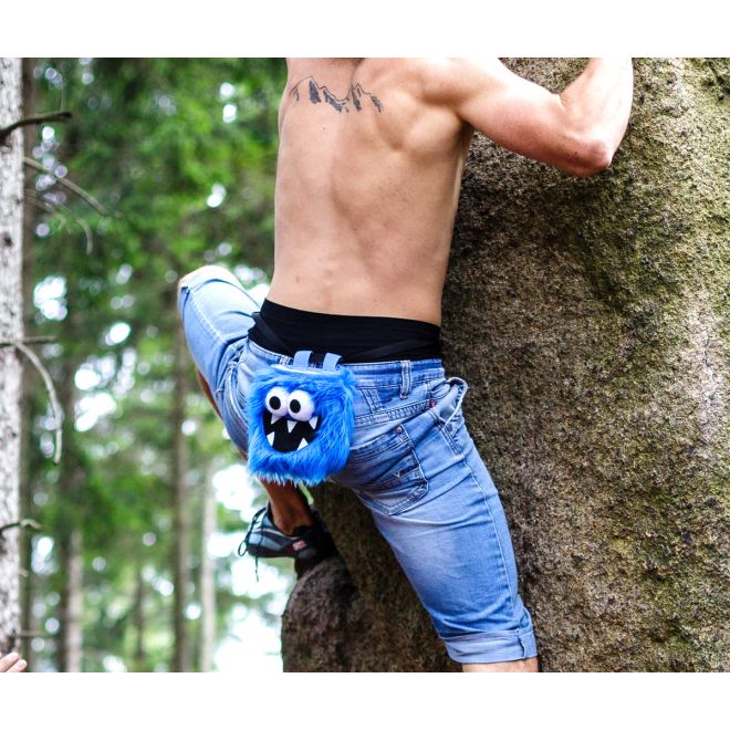 Crafty Climbing Dark Blue Five Toothed Monster sacchetto portamagnesite
