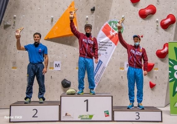 podio maschile campionato arrampicata lead 2020